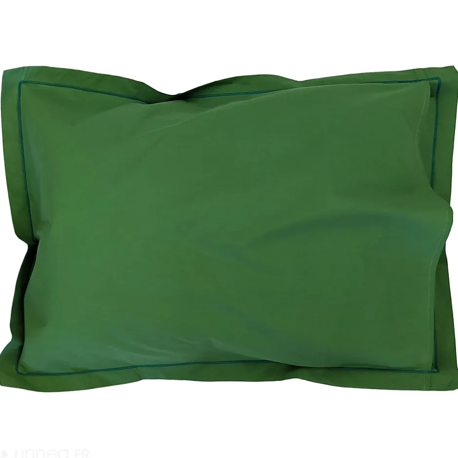 Linnea Taie d'oreiller uni 50x70 cm en coton ÉVASION Vert fougère Clearance