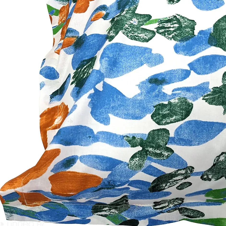 Linnea Taie d'oreiller uni 65x65 cm en coton ÉVASION Blanc vert Outlet