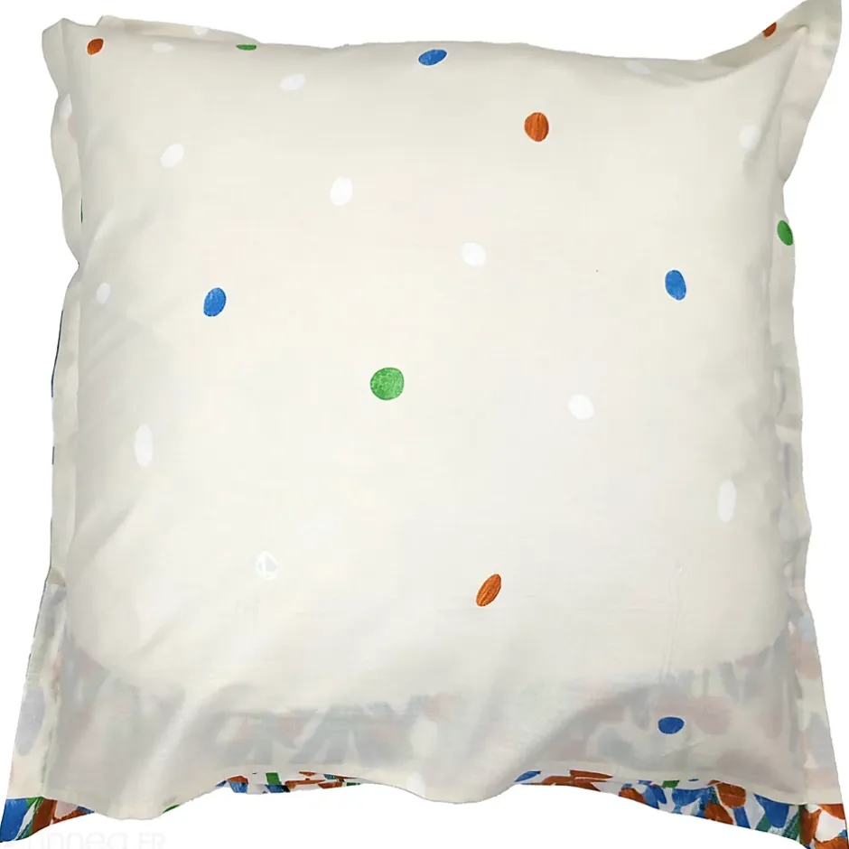 Linnea Taie d'oreiller uni 65x65 cm en coton ÉVASION Blanc vert Outlet