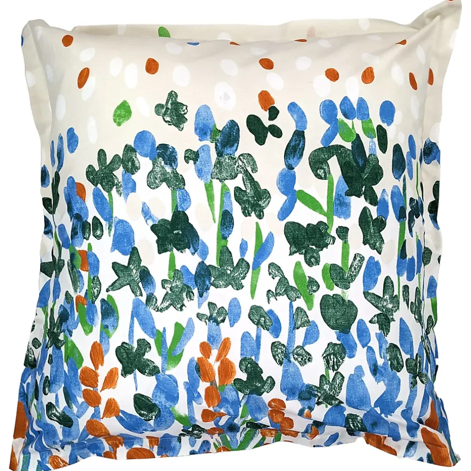 Linnea Taie d'oreiller uni 65x65 cm en coton ÉVASION Blanc vert Outlet