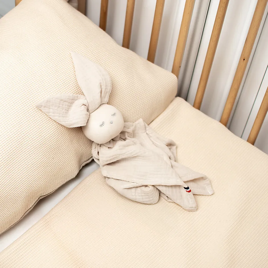 Sevira Kids Taie d'oreiller unie en coton nid d'abeille