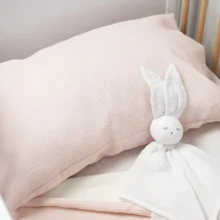 Sevira Kids Taie d'oreiller unie en coton nid d'abeille