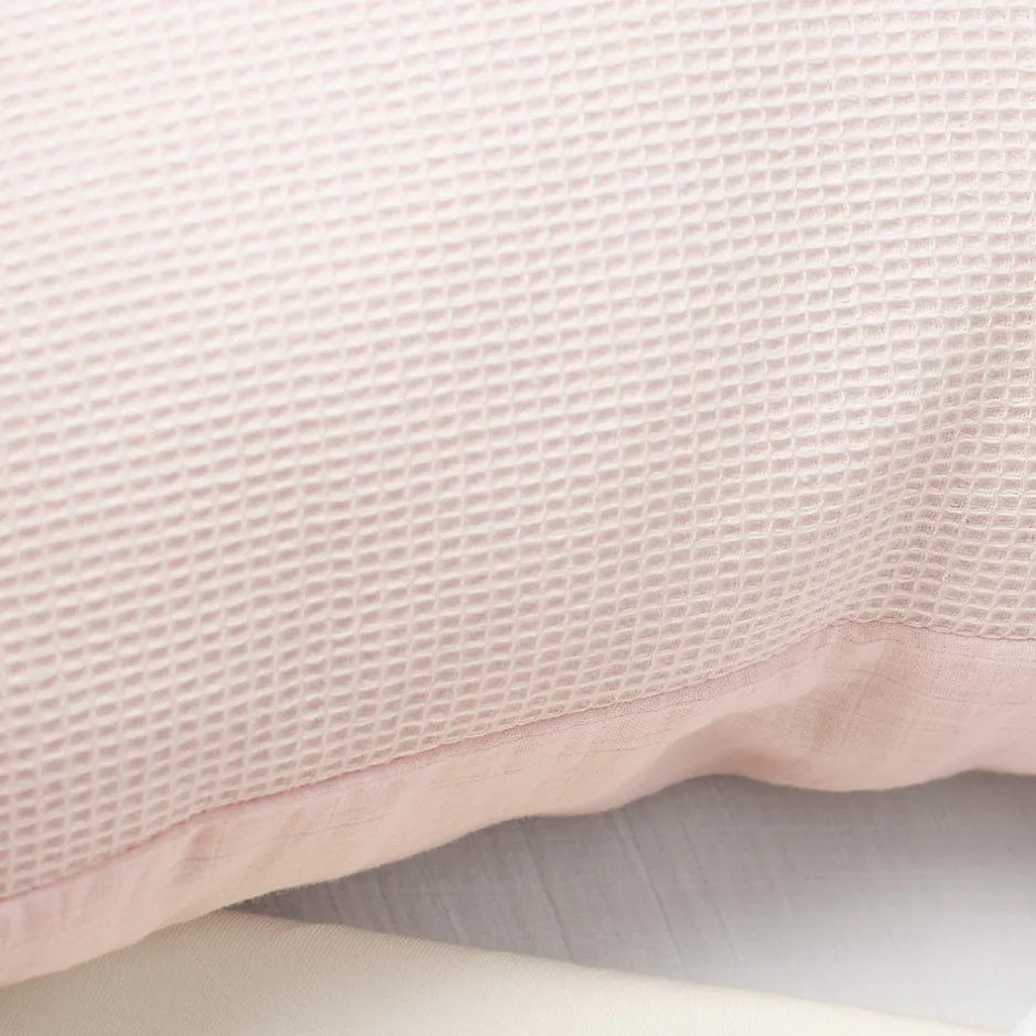 Sevira Kids Taie d'oreiller unie en coton nid d'abeille