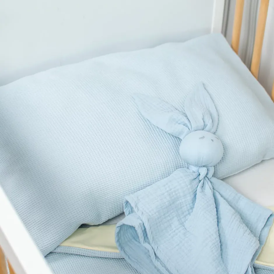 Sevira Kids Taie d'oreiller unie en coton nid d'abeille Best