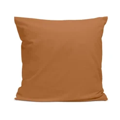 Bleu Calin Taie d'oreiller unie 65x65cm PERCALE TERRACOTTA