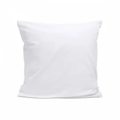 Bleu Calin Taie d'oreiller unie 65x65cm PERCALE BLANC