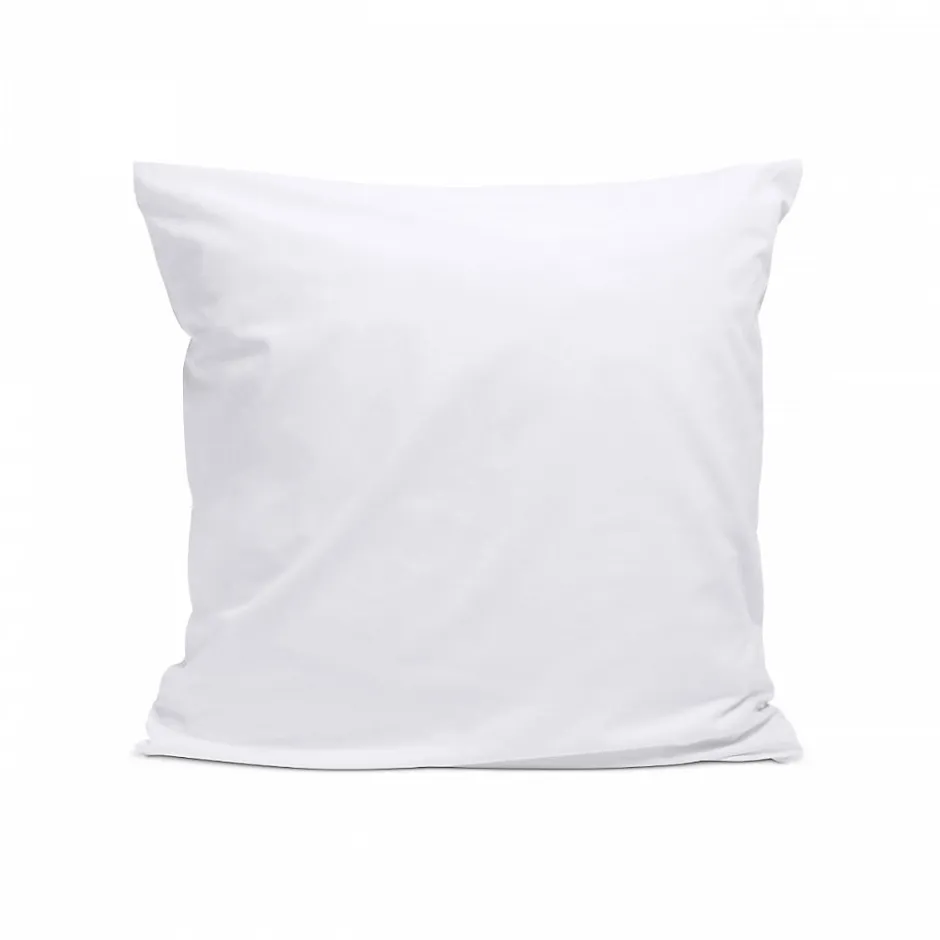 Bleu Calin Taie d'oreiller unie 65x65cm PERCALE BLANC