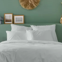 Bleu Calin Taie d'oreiller unie 50x75cm PERCALE GRIS CLAIR Clearance