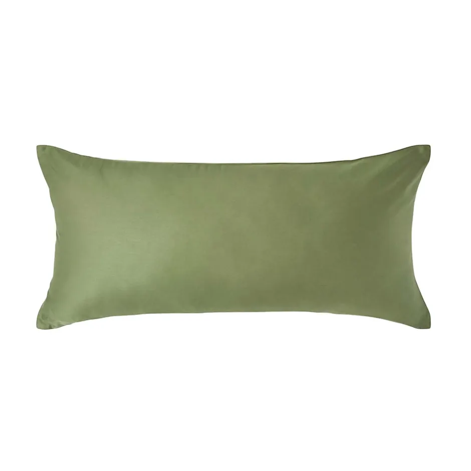Homescapes Taie d'oreiller vert mousse en coton égyptien bio 400 fils, 40x80 cm -