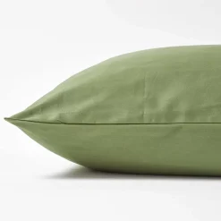 Homescapes Taie d'oreiller vert mousse en coton égyptien bio 400 fils, 40x40 cm - Clearance