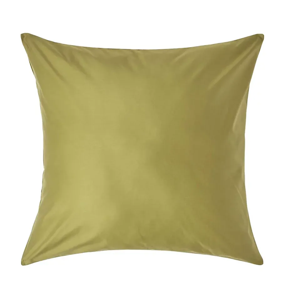Homescapes Taie d'oreiller vert olive en satin de coton égyptien 1000 fils, 80x80 cm - Online