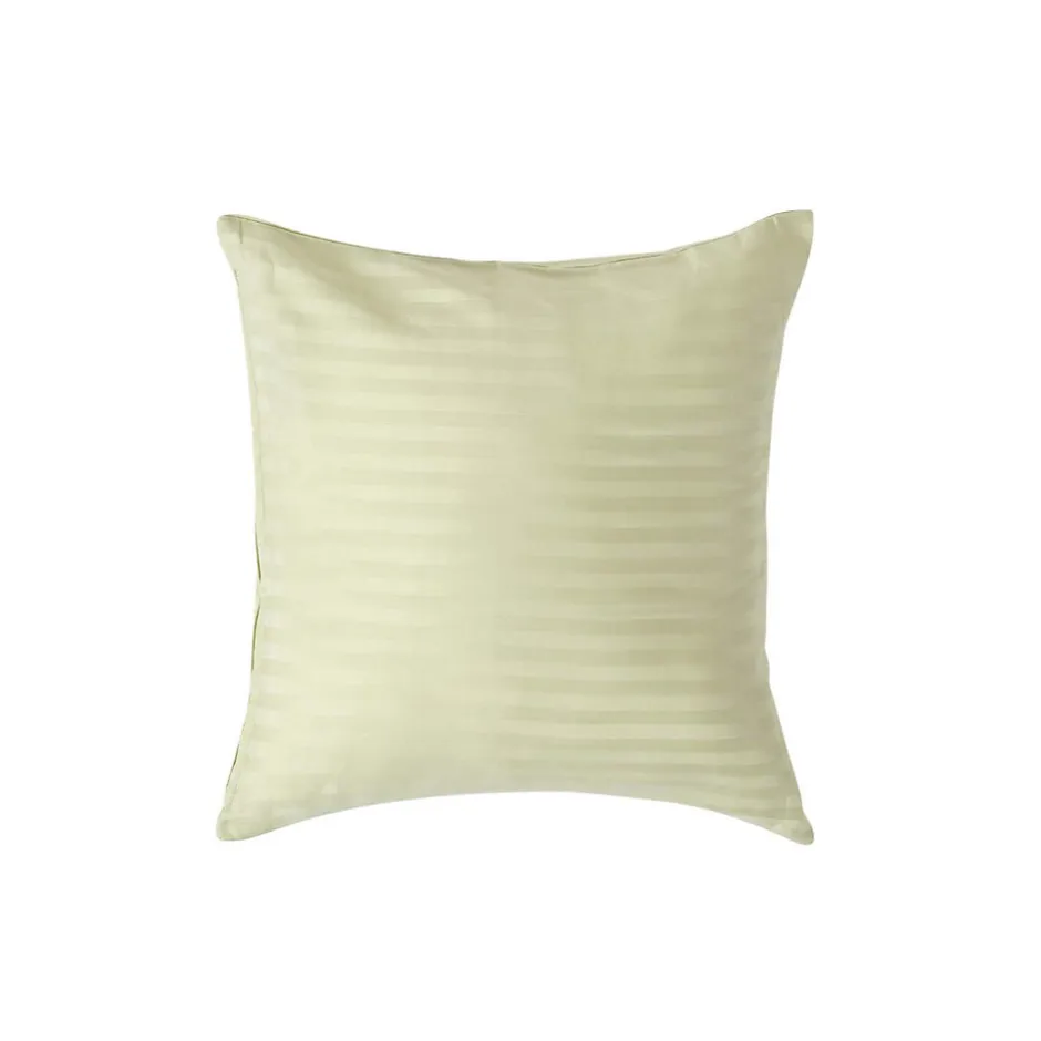 Homescapes Taie d'oreiller vert sauge satin rayé en coton égyptien 330 fils, 40x40 cm -