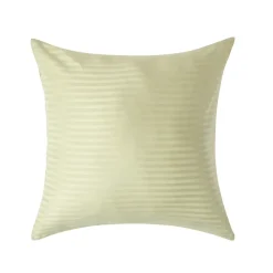 Homescapes Taie d'oreiller vert sauge satin rayé en coton égyptien 330 fils, 60x60 cm - Outlet