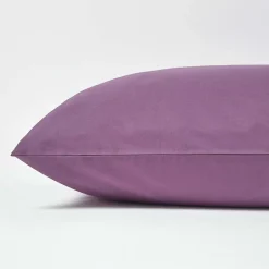 Homescapes Taie d'oreiller violet 100% coton égyptien 200 fils, 40x80 cm - Outlet