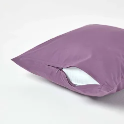 Homescapes Taie d'oreiller violet 100% coton égyptien 200 fils, 40x40 cm - Clearance