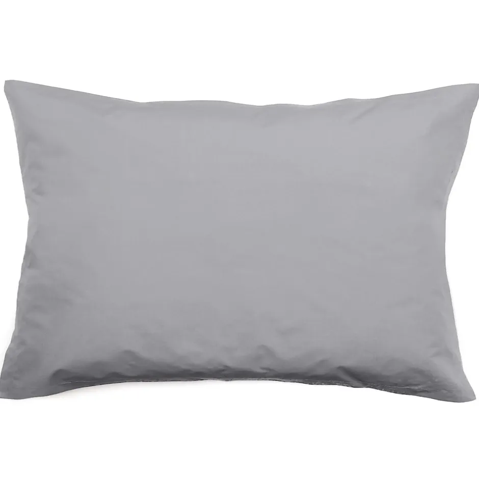 Linnea Taie d'oreiller volants plats 50x70 cm percale MANOIR gris Acier