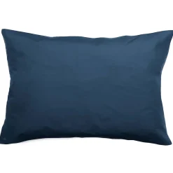 Linnea Taie d'oreiller volants plats 50x70 cm percale MANOIR bleu Marine Discount
