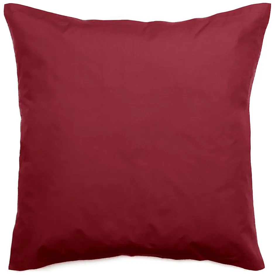 Linnea Taie d'oreiller volants plats 65x65 cm percale MANOIR rouge Carmin