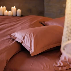 Linnea Taie d'oreiller volants plats 50x70 cm percale MANOIR rose Peche Clearance