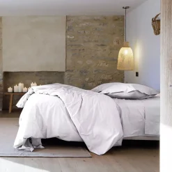 Linnea Taie d'oreiller volants plats 50x70 cm percale MANOIR gris Perle Hot