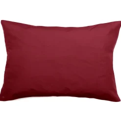 Linnea Taie d'oreiller volants plats 50x70 cm percale MANOIR rouge Carmin