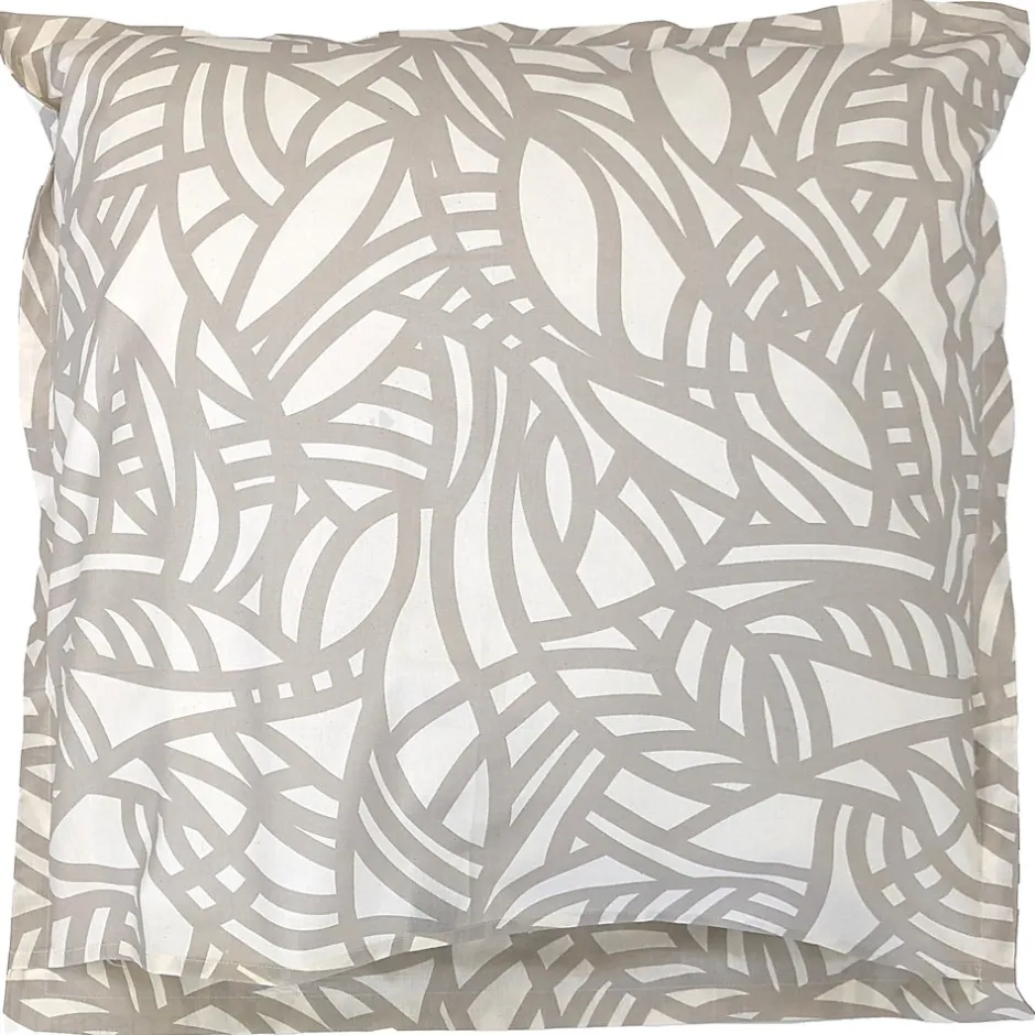Linnea Taie d'oreiller 65x65 cm coton lavé SERENA géométrique Beige écru