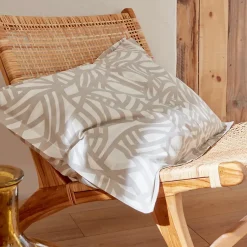 Linnea Taie d'oreiller 50x70 cm coton lavé SERENA géométrique Beige écru