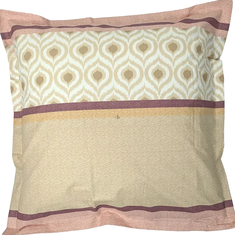 Linnea Taie d'oreiller 65x65 cm coton INOUK rose/beige Discount