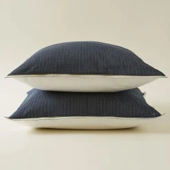 Linnea Taie d'oreiller 65x65 cm coton BRIXTON à rayures noires Best