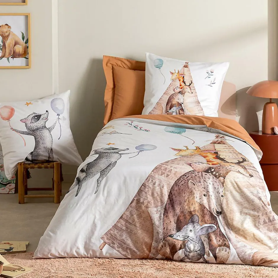 Linnea Taie d'oreiller 65x65 cm en 100% percale de coton TIPI blanc