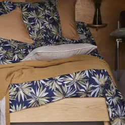 Linnea Taie d'oreiller 65x65 cm en 100% percale de coton EVERLY bleu encre