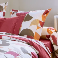Linnea Taie d'oreiller 65x65 cm en 100% percale de coton MODULO blanc acajou Online
