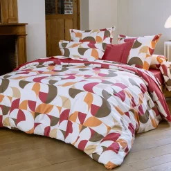 Linnea Taie d'oreiller 65x65 cm en 100% percale de coton MODULO blanc acajou Online