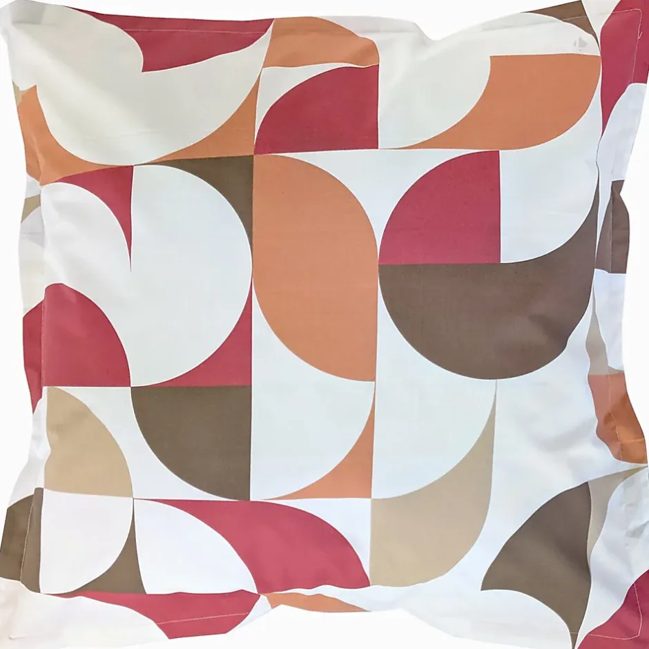 Linnea Taie d'oreiller 65x65 cm en 100% percale de coton MODULO blanc acajou Online