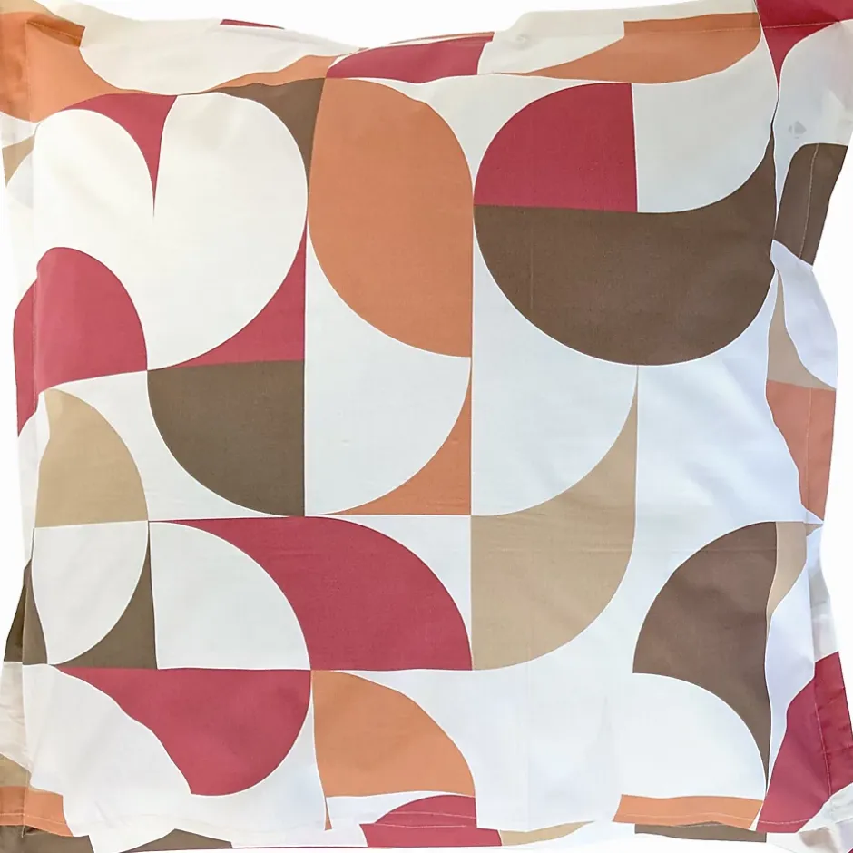 Linnea Taie d'oreiller 65x65 cm en 100% percale de coton MODULO blanc acajou Online