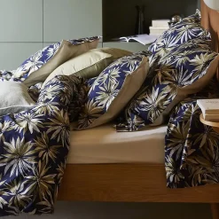 Linnea Taie d'oreiller 50x70 cm en 100% percale de coton EVERLY bleu encre