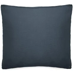 Linnea Taie d'oreiller 65x65 cm mousseline de coton MILOS noir granit Discount