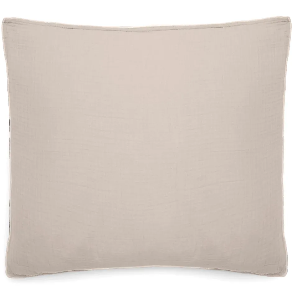 Linnea Taie d'oreiller 65x65 cm mousseline de coton MILOS beige naturel Hot
