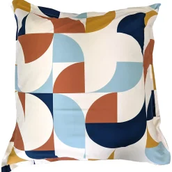 Linnea Taie d'oreiller 65x65 cm percale de coton MODULO bleu cobalt