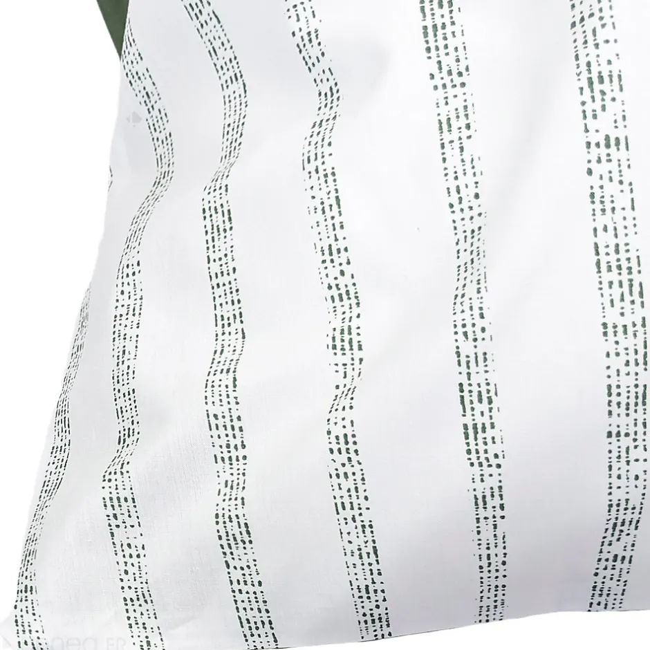 Linnea Taie d'oreiller 65x65 cm percale coton GABY vert Kaki