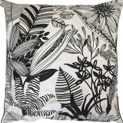 Linnea Taie d'oreiller 65x65 cm percale de coton ALBA beige/noir