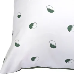 Linnea Taie d'oreiller 65x65 cm percale coton ALEX vert Kaki