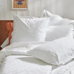 Linnea Taie d'oreiller 65x65 cm percale lavée ABSTRAIT Blanc