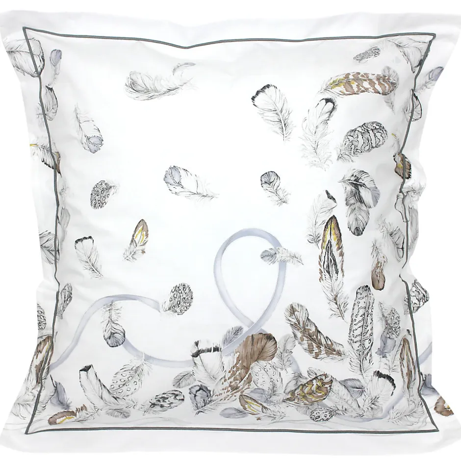 Linnea Taie d'oreiller 65x65 cm Percale pur coton PLUMES