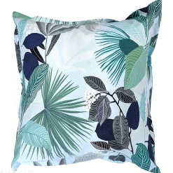 Linnea Taie d'oreiller 65x65 cm percale de coton MOOREA PACIFIC bleu/vert