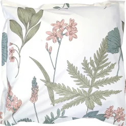 Linnea Taie d'oreiller 65x65 cm percale coton FÉÉRIE Blanc sauge