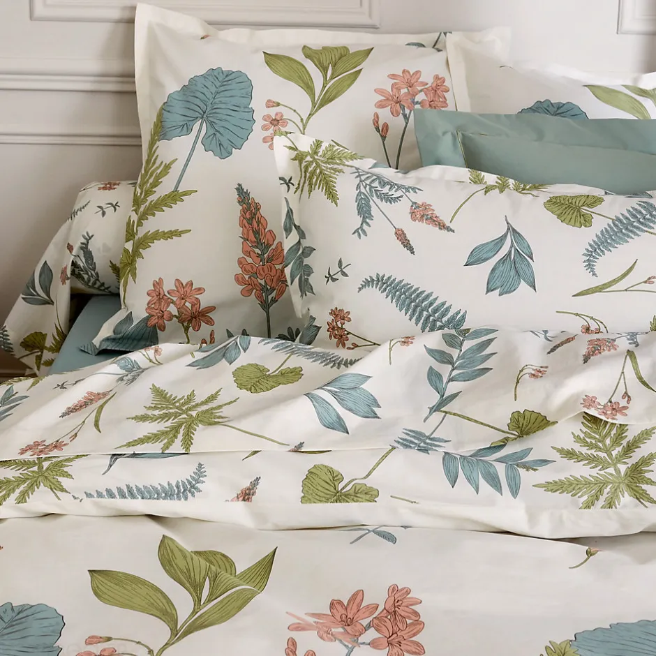 Linnea Taie d'oreiller 65x65 cm percale coton FÉÉRIE Blanc sauge