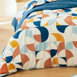Linnea Taie d'oreiller 50x70 cm percale de coton MODULO bleu cobalt