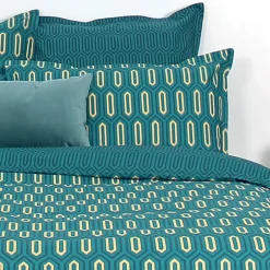 Linnea Taie d'oreiller 50x70 cm percale de coton PAST Bleu Canard Outlet