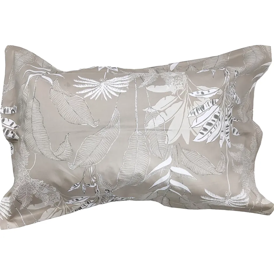 Linnea Taie d'oreiller 50x70 cm satin de coton CAYENNE beige ficelle Outlet